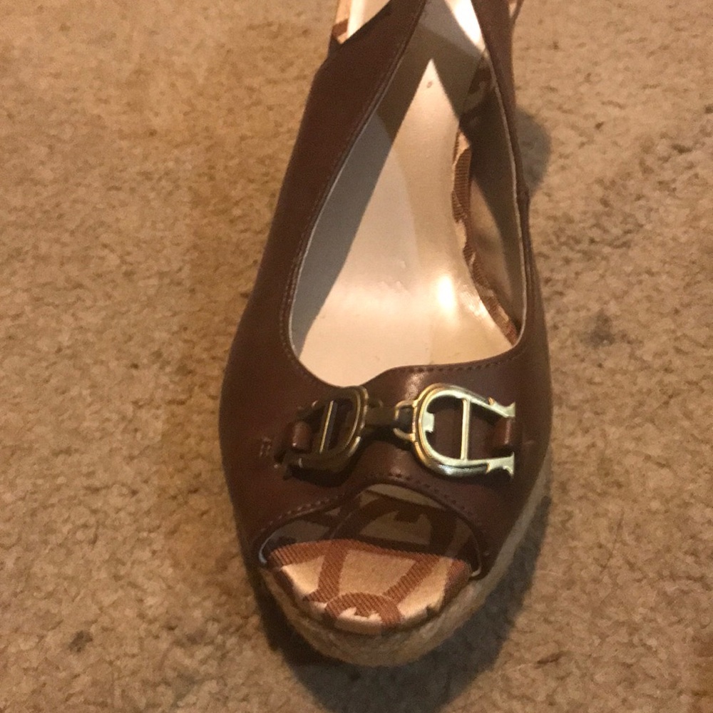 Leather designer wedges